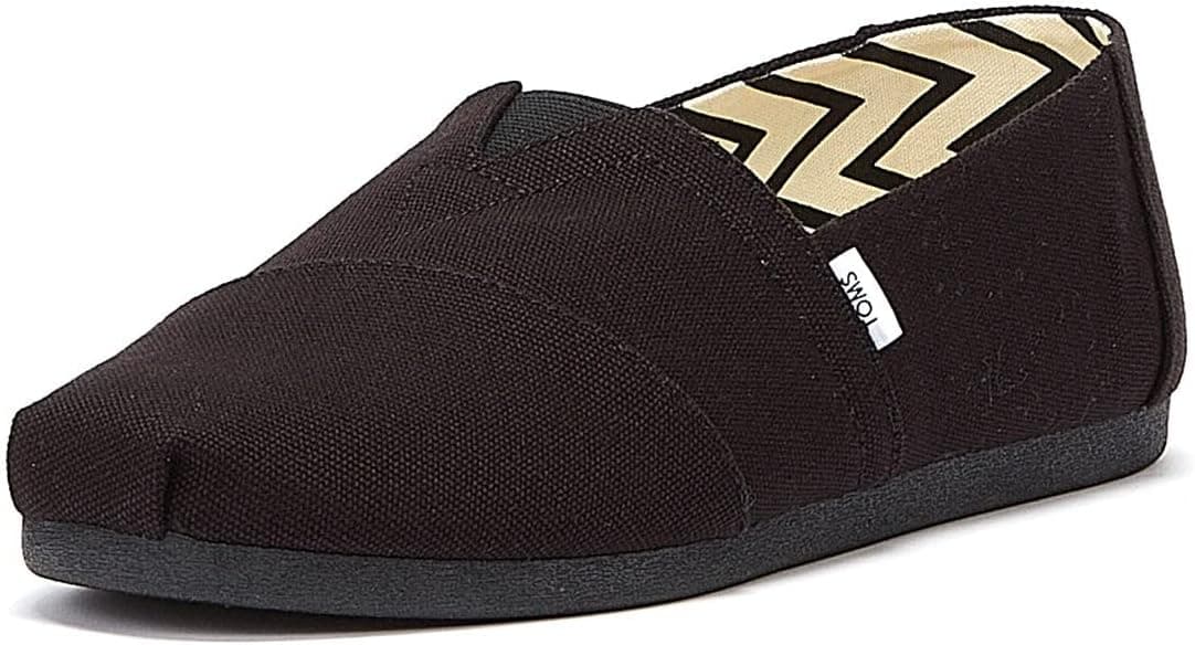 TOMS Alpargata clásica sin cordones para hombre, parte superior textil/sintética