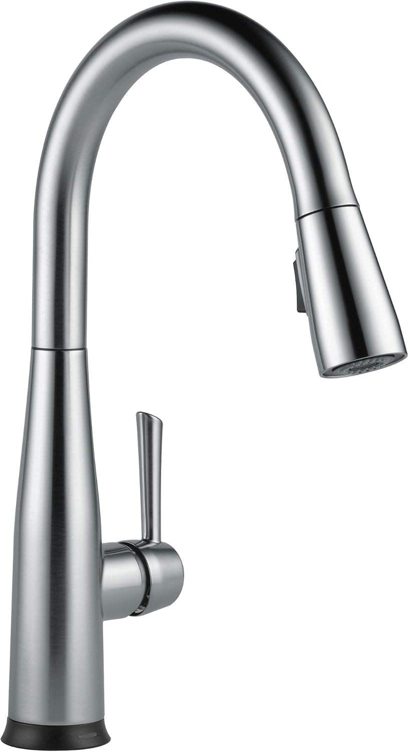 Grifo de cocina Delta Essa Brushed Nickel Touch con rociador desplegable, moderno grifo de fregadero de cocina de un solo orificio, mango único, Arctic Stainless 9113T-AR-DST