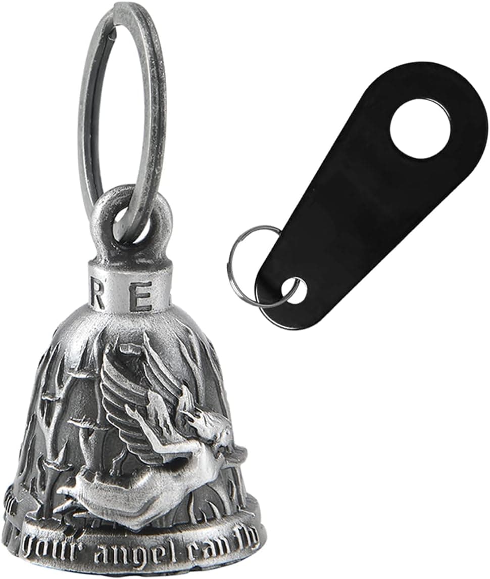 Motorcycle Bell with Hanger for Biker, Good Luck Biker Bells & Motorcycle Accessories, Keychain Luck Bell