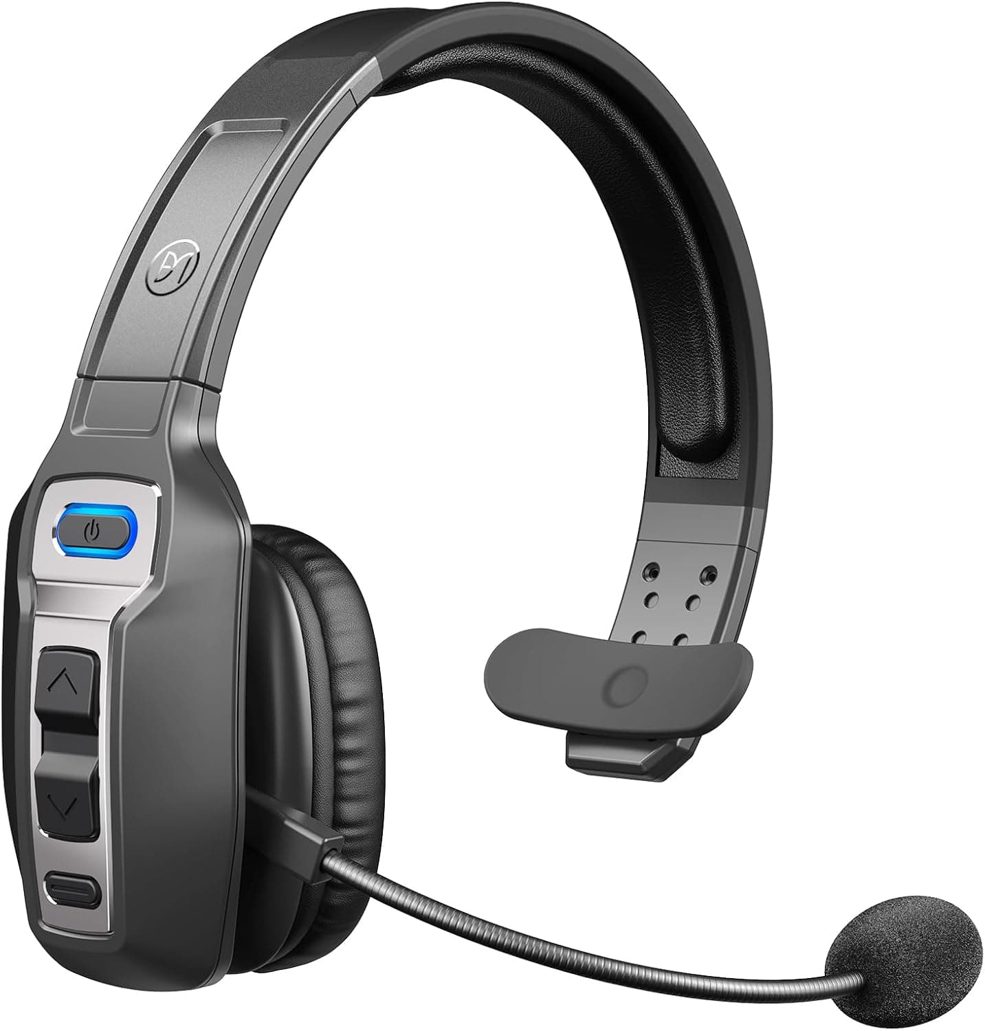 BRAMMAR Trucker Auriculares Bluetooth con micrófono de cancelación de ruido AI, auriculares Trucker con 65 horas de tiempo de conversación y botón de silencio, conexión multipunto, auriculares Bluetooth aptos para conductores de camiones/teléfonos móviles