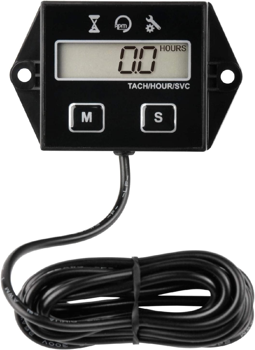 RL-HM011E Contador horario y tacómetro digital | Recordatorio de mantenimiento para cortadoras de césped, tractores, generadores, vehículos todo terreno y equipos de motores pequeños a gasolina