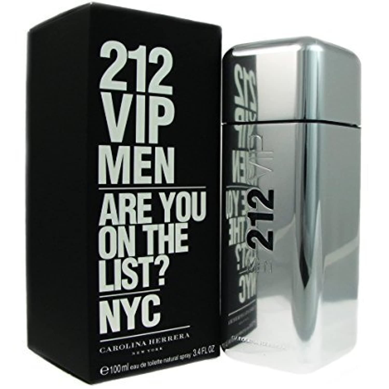 Carolina Herrera 212 Vip Eau De Toilette Spray para hombres, 3.4 onzas (el empaque puede variar)