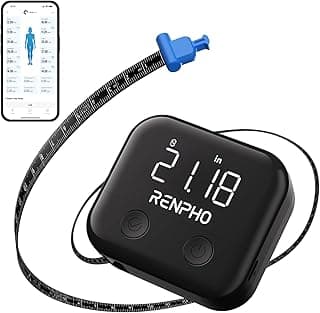 Smart Body Measuring Tape for Weight Loss, Rechargeable, LED Display | Tracks Body Measurements for Fitness, Retractable, Multi-Metric Tracking, Gym Accessories, Workout Gifts, 60in /150cm