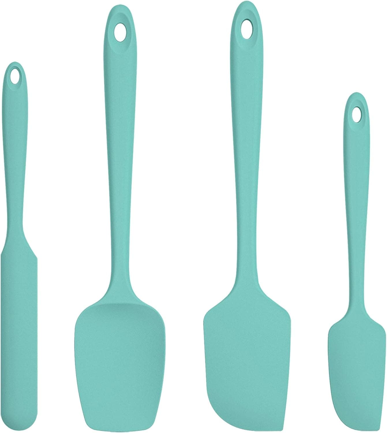 Juego de espátula de silicona U-Taste con resistencia al calor de 600 grados Fahrenheit (verde azulado/Aqua Sky) | Raspador de goma sin costuras a prueba de calor de calidad alimentaria, juego de utensilios de cocina de silicona Flexible, suministros para hornear aptos para lavavajillas