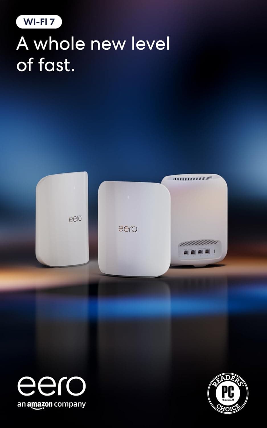 Amazon eero Max 7 mesh wifi system (newest model) - Supports internet plans up to 10 Gbps, Coverage up to 7,500 sq. ft., Connect 750+ devices, 3-pack