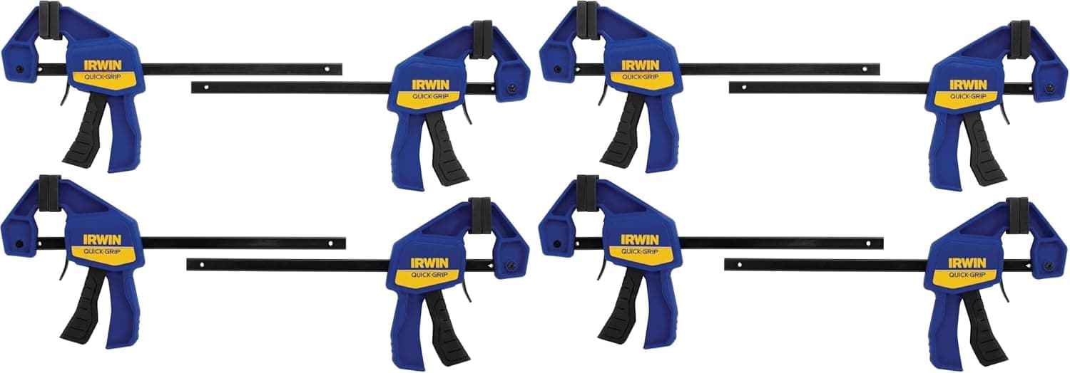 Abrazadera de barra IRWIN, 6", paquete de 8 | QUICK-GRIP | Una mano | Mini
