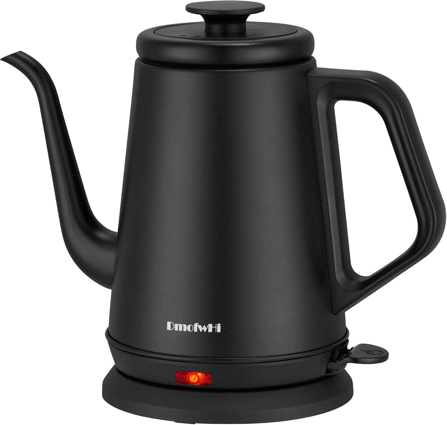 DmofwHi Hervidor eléctrico de cuello de cisne (1,0 L), hervidor de té eléctrico de 1000 W de acero inoxidable 304, apagado automático, hervidor de agua para café y té, negro mate