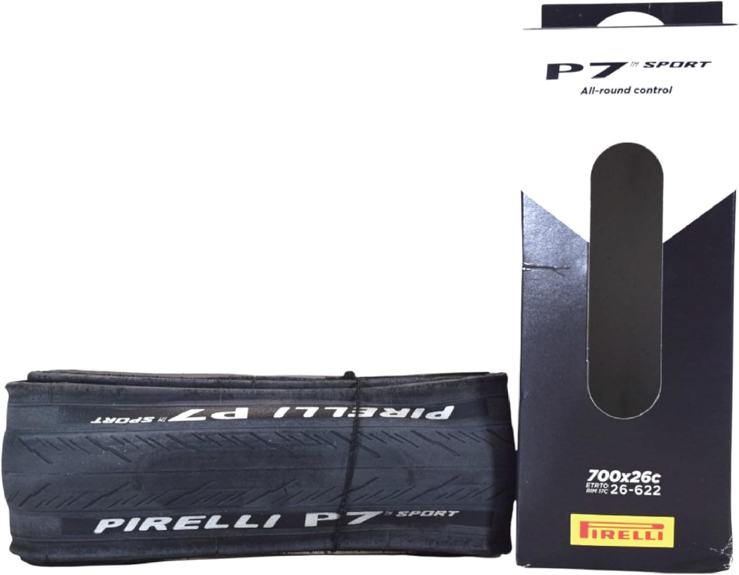 Neumático de bicicleta de alto rendimiento Pirelli P7 Sport 26-622 700 x 26c - Confianza, control y durabilidad en un neumático de entrenamiento - Manejo y comodidad óptimos
