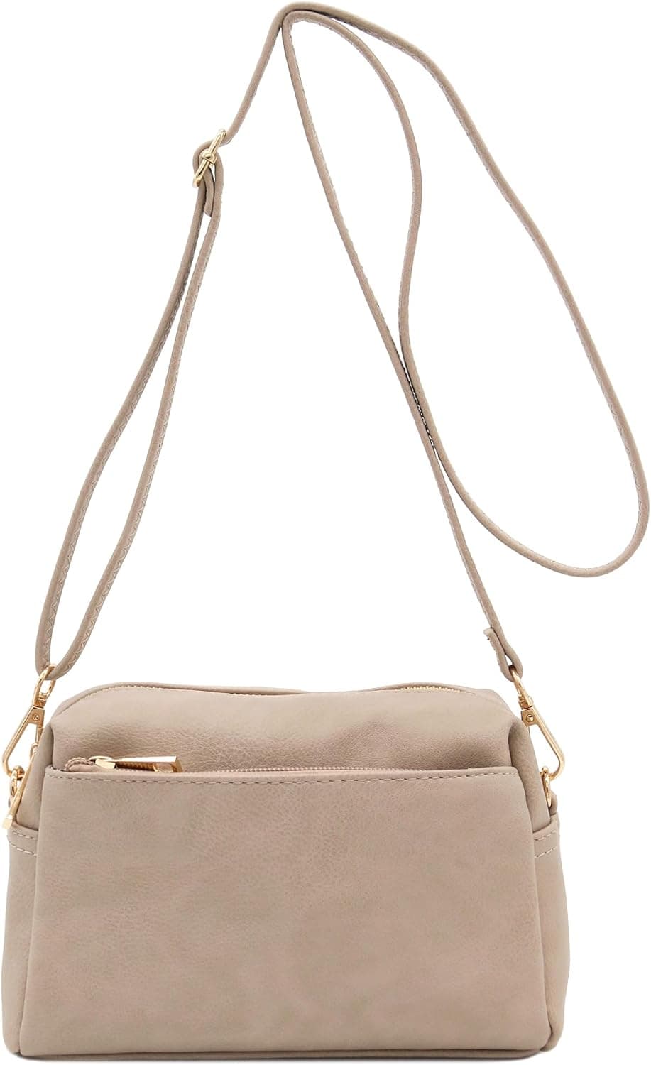 Bolso bandolera pequeño con triple cremallera