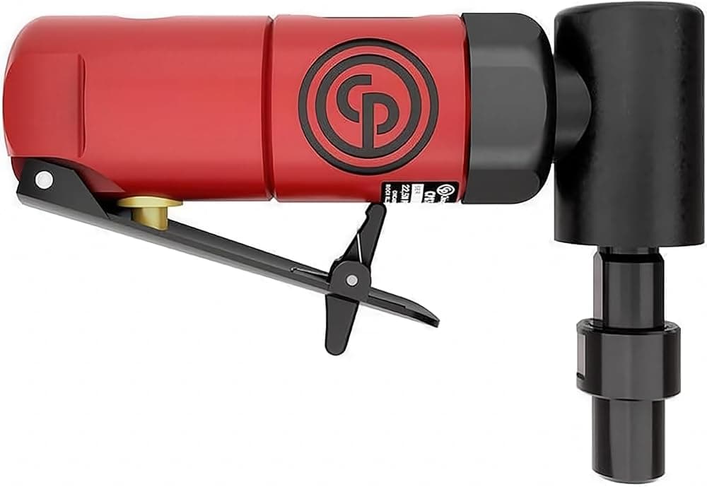 Chicago Tire CP875 - Herramienta amoladora de ángulo de aire, 1/4 pulgada (6 mm), 0,3 HP / 220 W, 22500 RPM, soldadora, carpintería, detalles automotrices, pulidora de acero inoxidable, servicio pesado