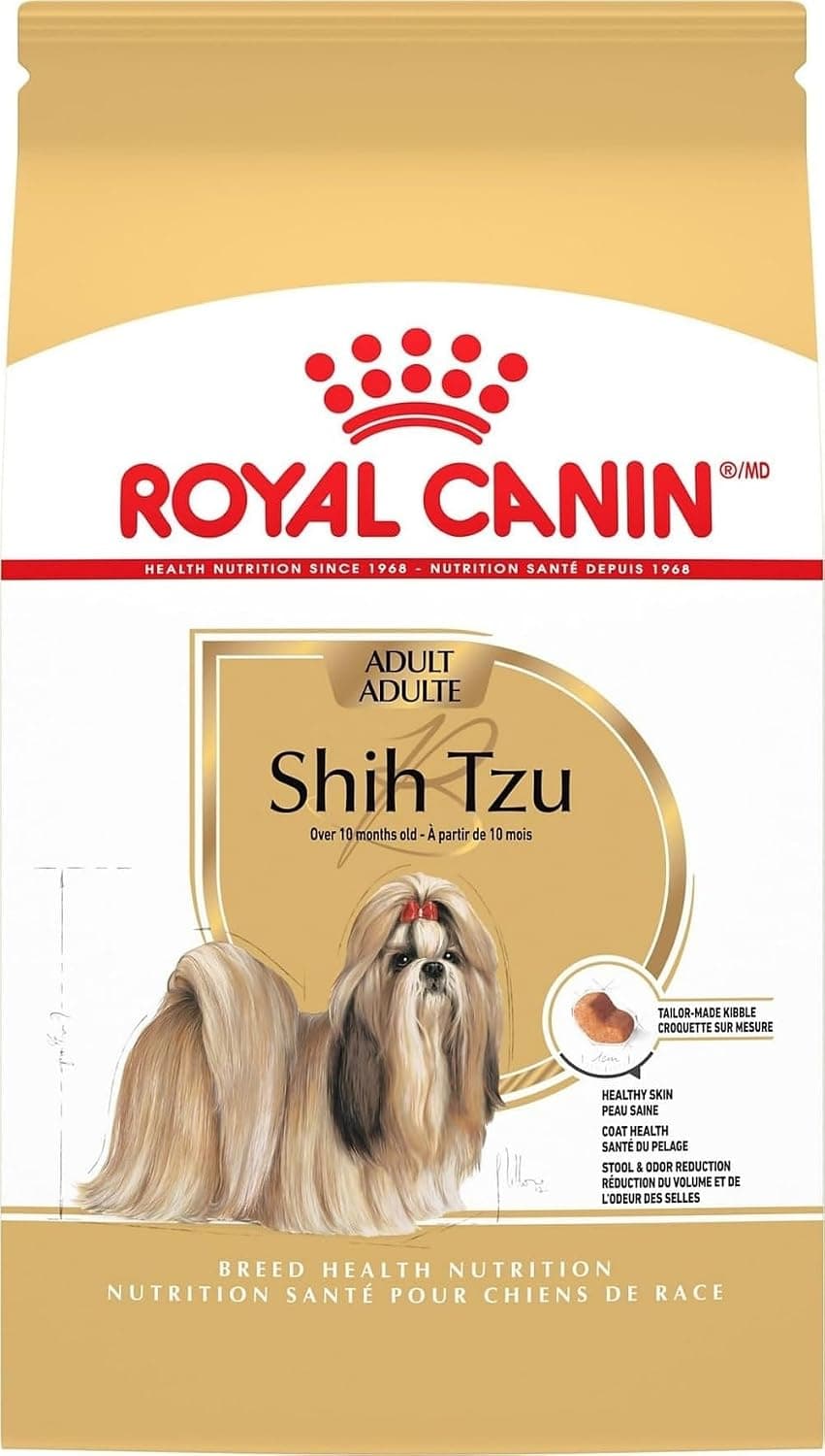 Alimento seco para perros adultos Shih Tzu de ROYAL CANIN, bolsa de 2.5 lb | Proteínas altamente digeribles, soporte para la piel y el pelaje, para Shih Tzus adultos, croquetas especializadas para hocico corto y mordida inferior