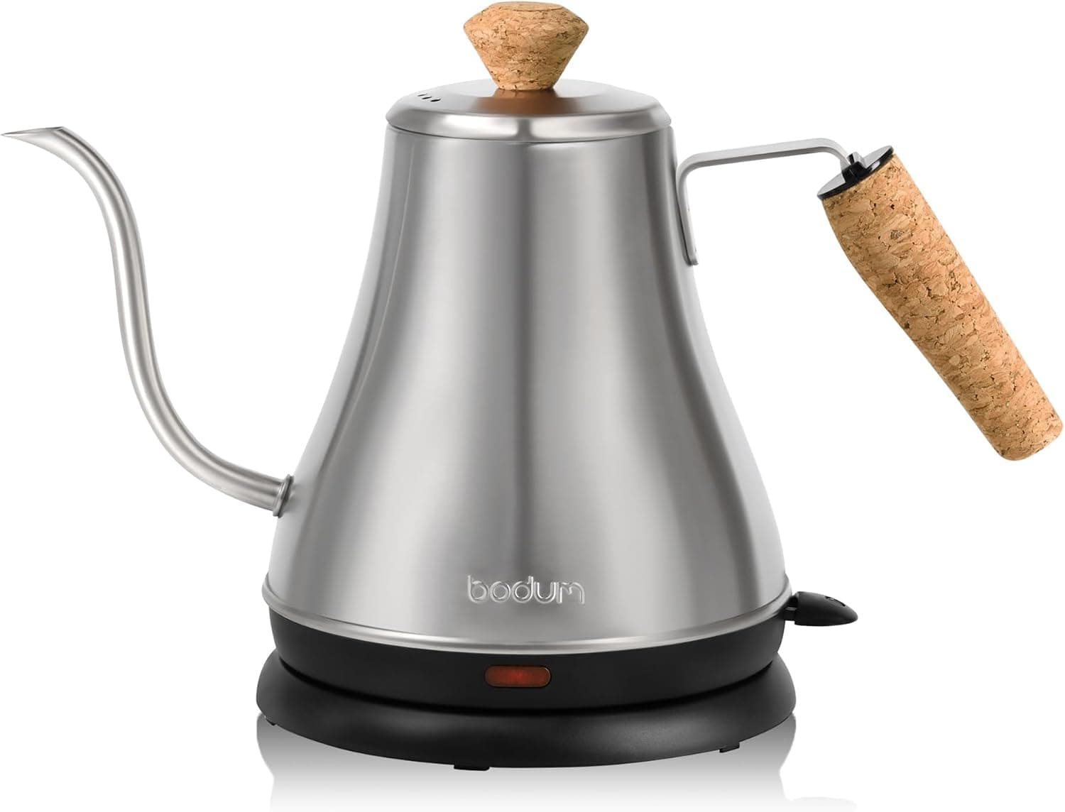 Hervidor de agua eléctrico Bodum Melior con cuello de cisne de 27 oz, para verter sobre café y té, acero inoxidable cepillado