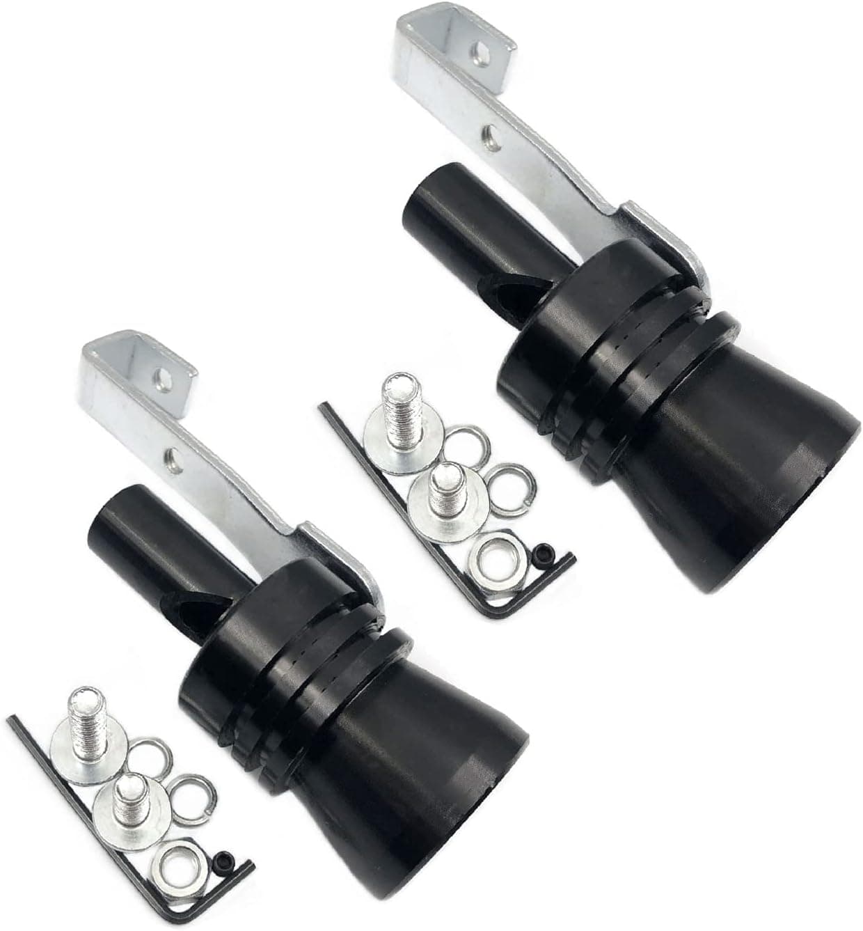 DEVMO 2 piezas XL tamaño aleación de aluminio universal Turbo sonido escape silenciador tubo silbato coche rugido fabricante (XL-negro)