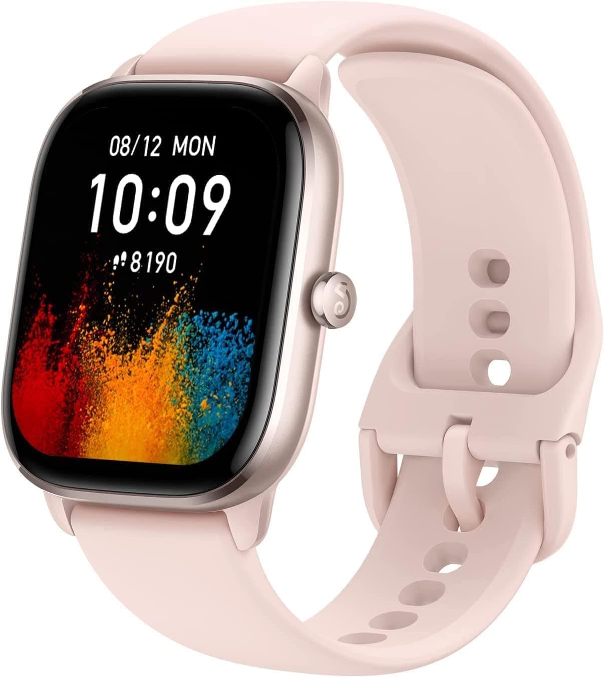 Amazfit GTS 4 Mini reloj inteligente para mujeres y hombres, Alexa integrado, GPS, rastreador de actividad física con más de 120 modos deportivos, duración de la batería de 15 días, monitor de frecuencia cardíaca y oxígeno en sangre, teléfono Android compatible con iPhone-rosa