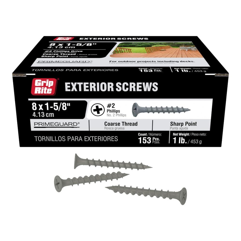 Grip Rite PTN158S1, 1lb Box, Gray, 153 Count