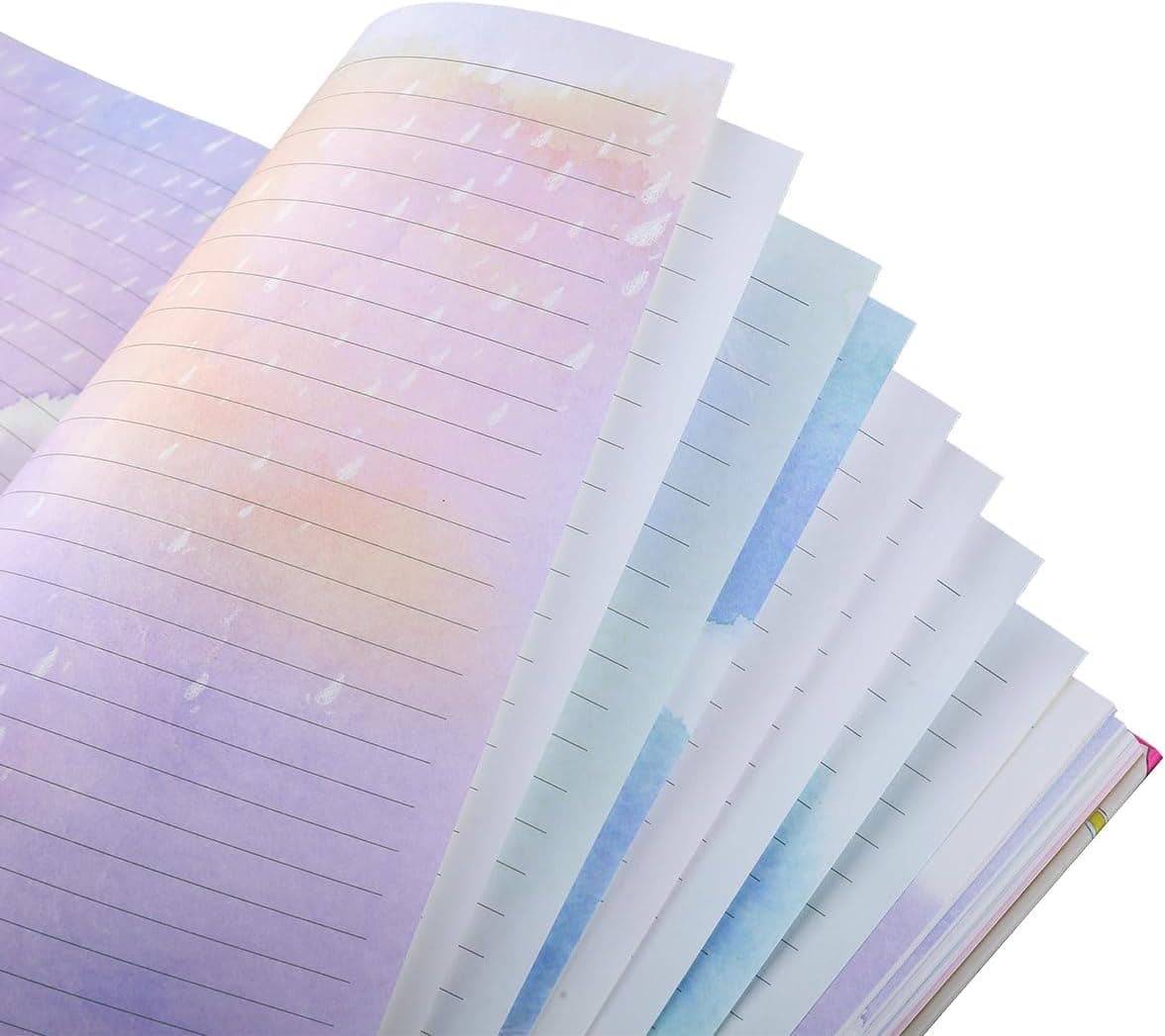 SIIXU Cuaderno colorido de poesía estética con páginas interiores estampadas | Ilustrado a mano por un artista, cierre elástico, 2 marcapáginas de cinta, hermosas páginas únicas, B5, forrado, plano
