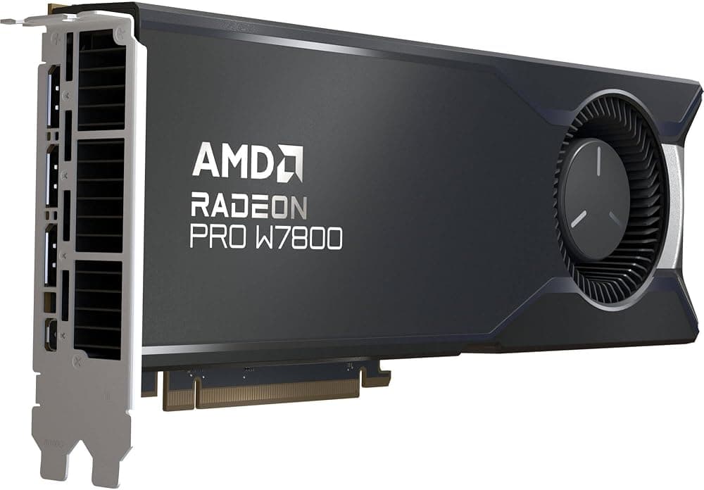 AMD Radeon™ Pro W7800, tarjeta gráfica profesional, estación de trabajo, IA, renderizado 3D, 32 GB GDDR6, DisplaPort™ 2.1, AV1, 45 TFLOPS, 70 CUS, 260 W TDP, 8K