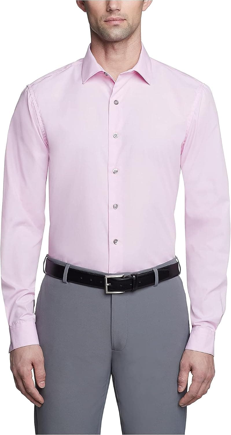 Camisa de vestir lisa ajustada para hombre no listada de Kenneth Cole - Exclusiva de Amazon