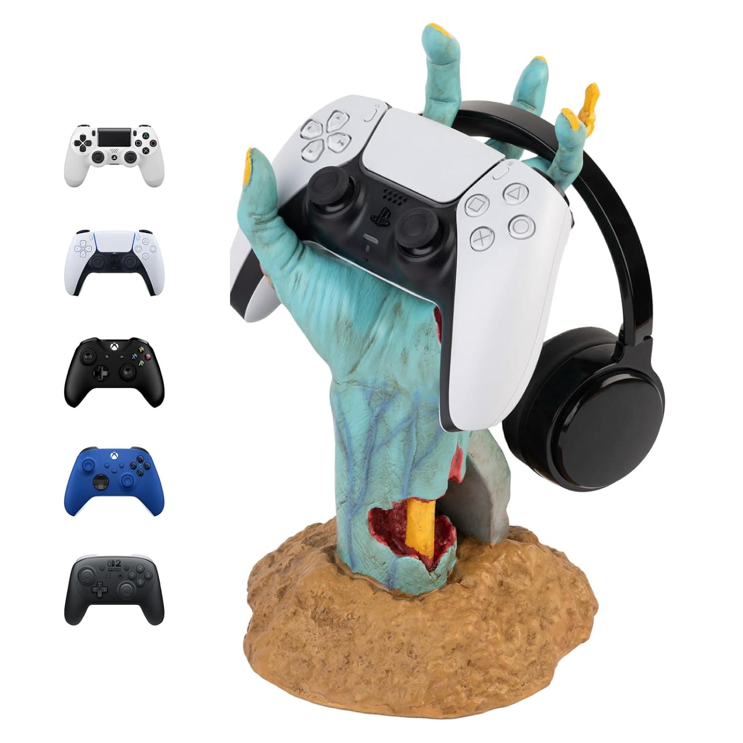 Soporte para Mando Gaming Grupo Erik | Equipos de juego | Figura del soporte del controlador | Soporte y controlador para auriculares | Accesorios de juego para escritorio | Regalos para jugadores | Decoraciones de Halloween