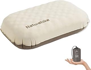 Naturehike Almohada de cama de espuma inflable ultraligera de 5.7 oz, almohadas ergonómicas de firmeza ajustable para acampar para viajes, caminatas, mochileros, hogar, 2024 Asia Outdoor Gear Awards