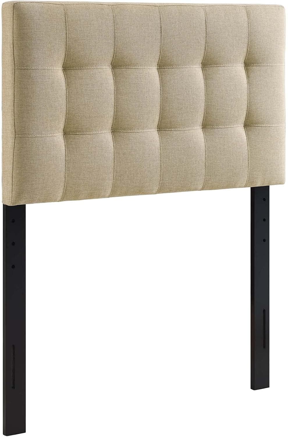 Cabecero doble tapizado de tela de lino Modway Lily en color beige