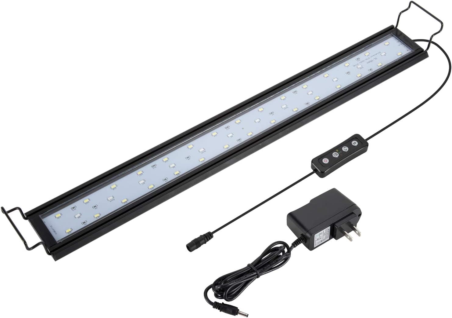 Hygger Luz de acuario de espectro completo de 16 W con soportes extensibles de carcasa de aleación de aluminio, LED blanco azul rojo, controlador externo, para pecera de agua dulce (24-30 pulgadas)