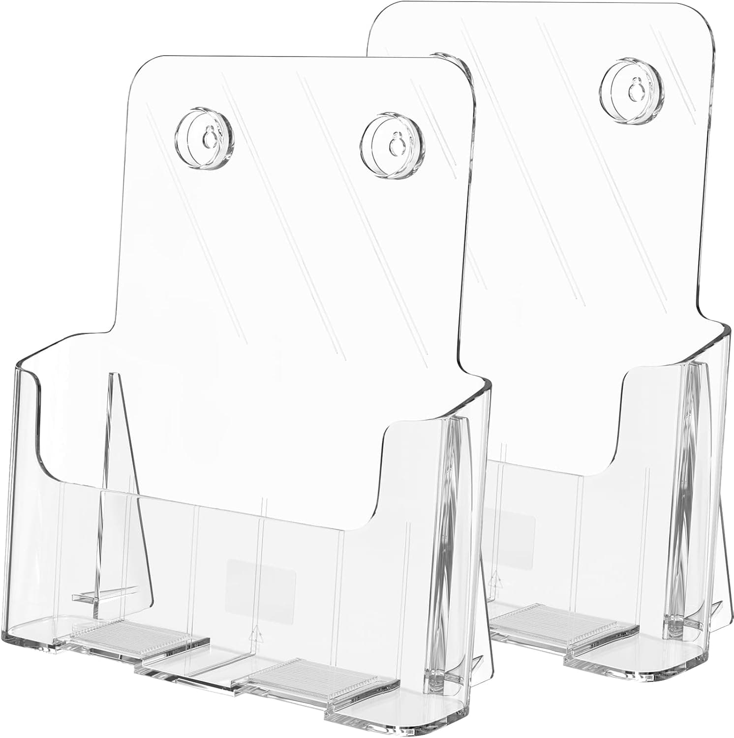 MaxGear Soporte para folletos de acrílico de 8,5 x 11 pulgadas, soporte para folletos transparente, paquete de 2 | Acrílico transparente, expositor de encimera en ángulo, para folletos, folletos y carteles, fácil acceso, diseño que ahorra espacio