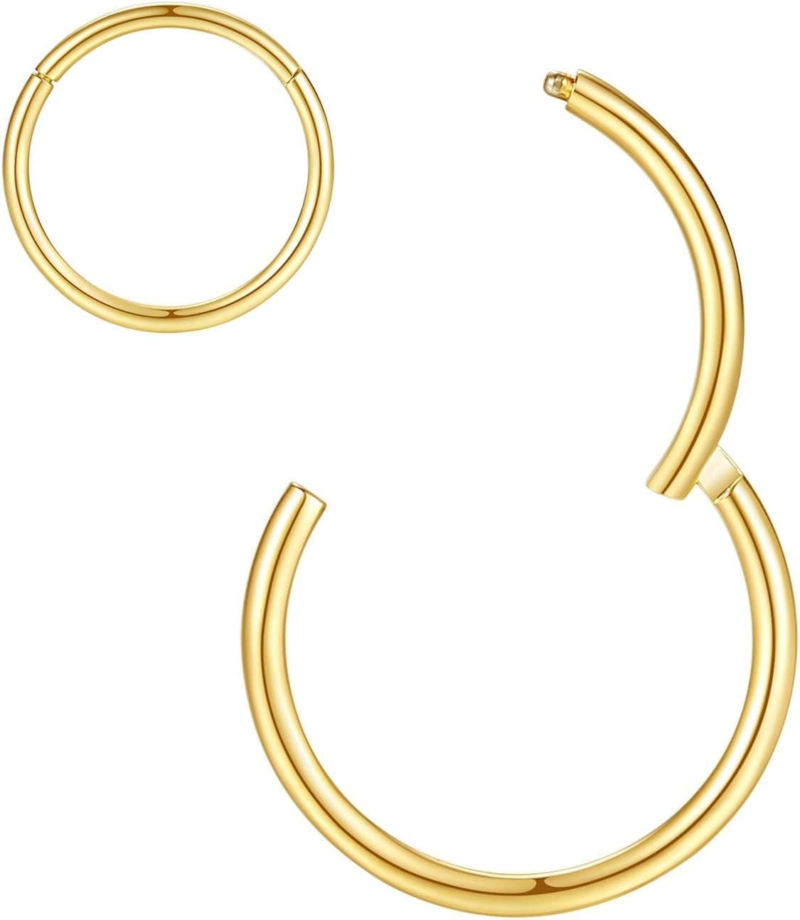 ORANGELOVE Anillos para la nariz hipoalergénicos 20G 18G 16G 14G 12G 10G 8G Acero quirúrgico 316l Septum Joyería Anillo de segmento con bisagras Piercing para el cuerpo Aro para la nariz Anillos para labio Nariz Hélice Cartílago Pendientes de torre