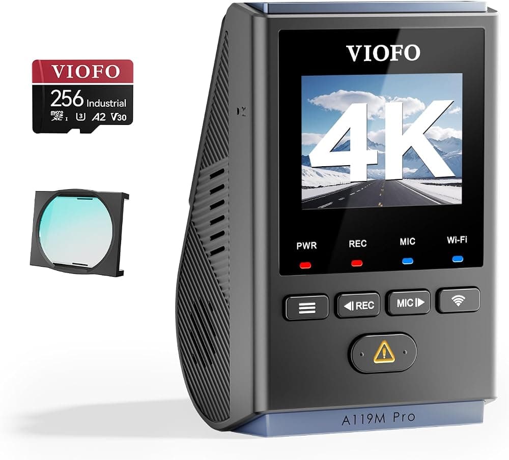 【Paquete: VIOFO A119M Pro+Tarjeta SD de 256 GB】 VIOFO A119M Pro 4K HDR MINI Dash Cam, sensor STARVIS 2 IMX678, cámara de tablero frontal para automóviles