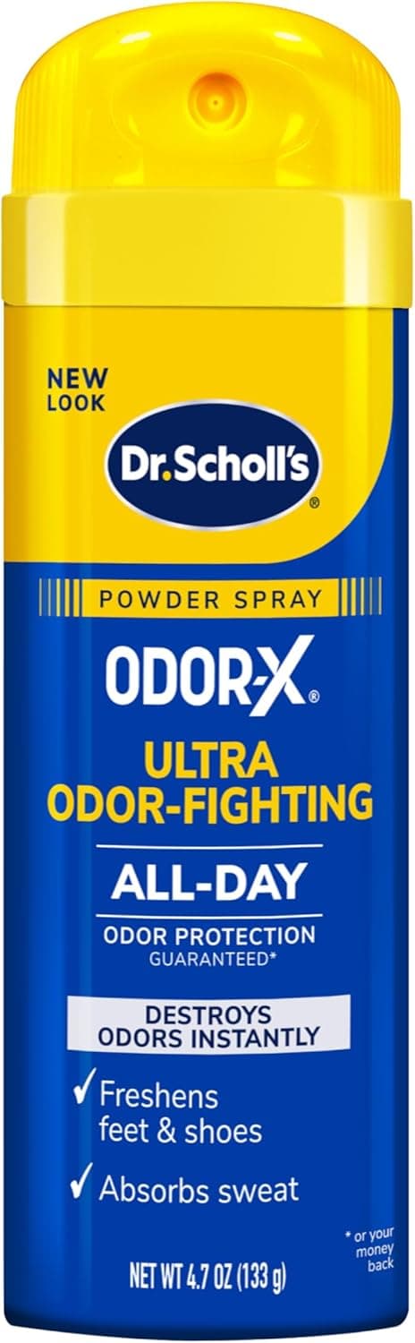 Dr. Scholl's Odor-X OLOR-FIGHTING Spray-Powder // Protección contra olores y absorción del sudor durante todo el día - El empaque puede variar