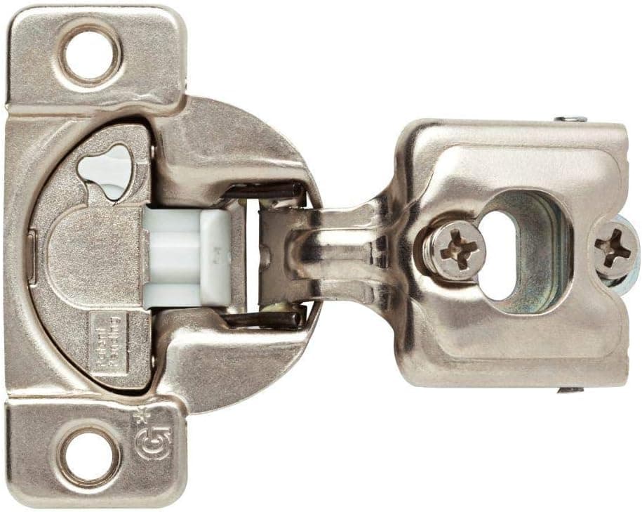 Everbilt 1 Pair Face Frame 35 mm 110-Degree 3/4 in. Overlay Soft Close Nickel Cabinet Hinge (2 Pieces) H70300E-NP-CP
