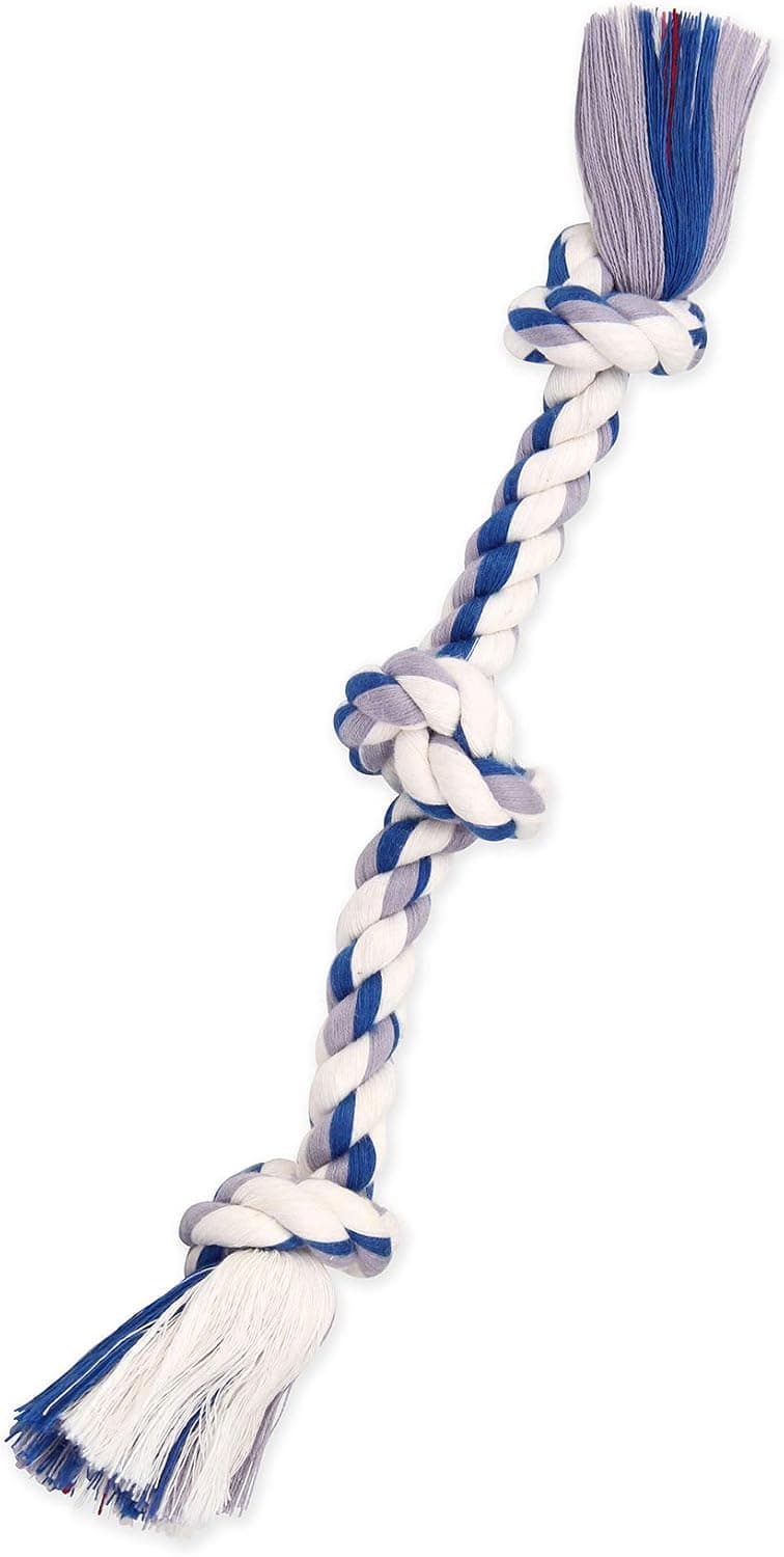 Mammoth Flossy Chews Color Rope Tug – Juguete de algodón y poliéster de primera calidad para perros – Juguete interactivo de cuerda para perros – Juguete masticable para perros