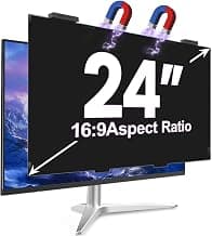 Pantalla de privacidad magnética de 24 pulgadas para monitor de computadora Relación de aspecto 16:9, película protectora extraíble anti-azul/deslumbrante, filtro privado de seguridad de escritorio antiespía de 24 pulgadas