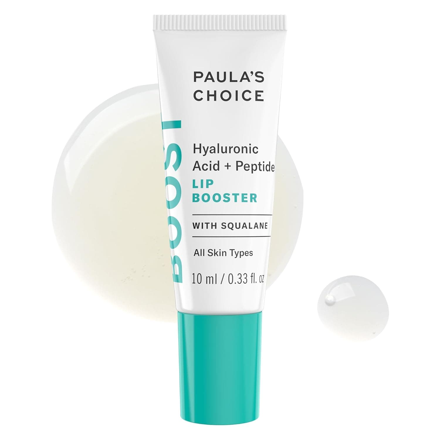 Paula's Choice BOOST Hyaluronic Acid + Peptide Lip Booster, 0.33 Fl Oz | Hydrating Treatment for Lip Volume, Loss of Firmness & Fine Lines with Squalane, Fragrance-Free