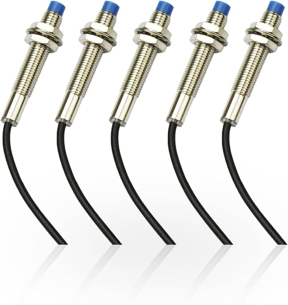 5Pcs Inductive Proximity Sensor Switch, LJ8A3-2-Z/BY, PNP NO, 3 Wire | DC 6V-36V, M8, Detector 2mm, Normally Open