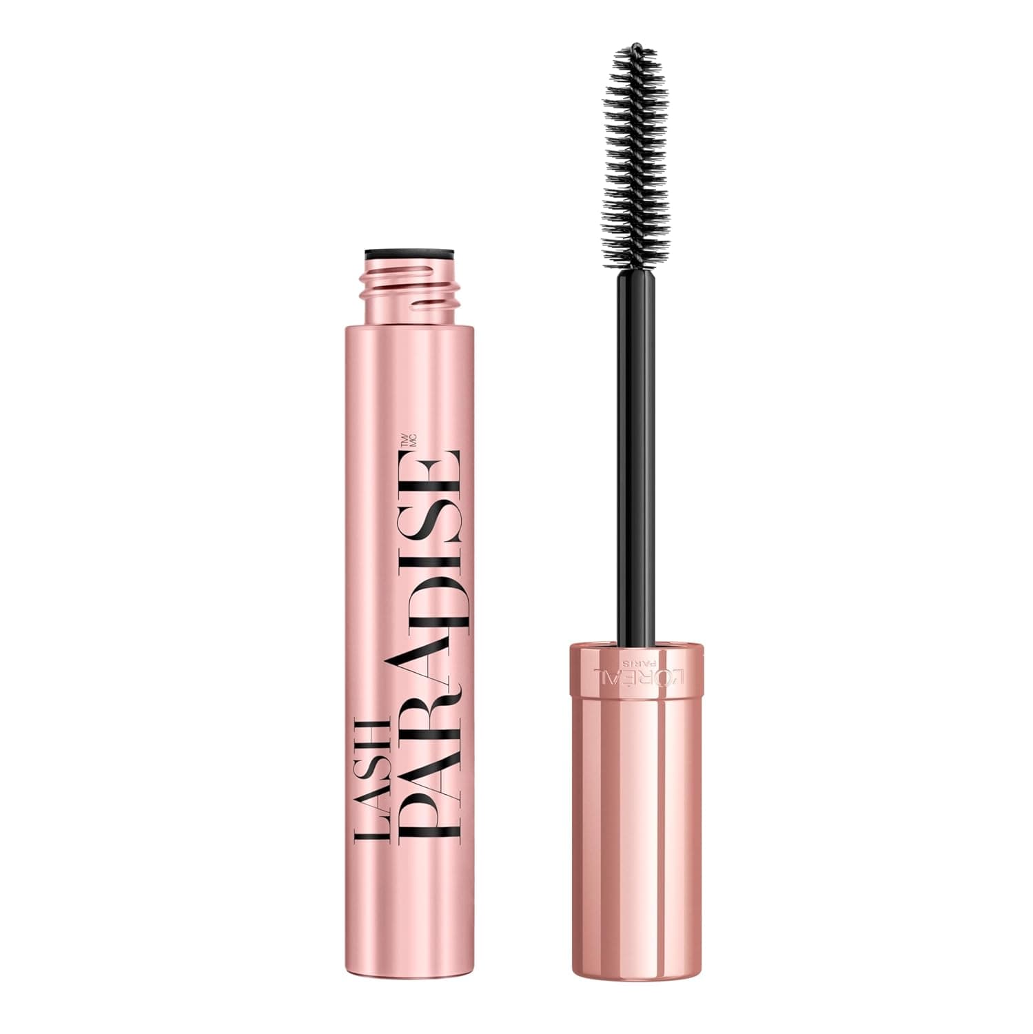 L'Oreal Paris Voluminous Makeup Lash Paradise Mascara, volumen voluptuoso, longitud intensa, pestañas completas suaves como plumas, sin descamación, sin manchas, sin grumos, negro marrón, 0.25 onzas líquidas (paquete de 1)