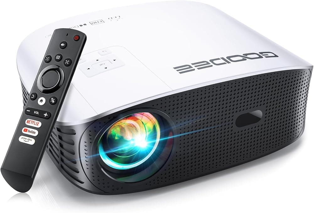 Proyector inteligente 4K con WiFi 5G y Bluetooth, aplicaciones de transmisión integradas | Proyector de películas para exteriores Dolby Audio de 400 pulgadas para cine en casa y cine en el dormitorio, compatible con TV Stick, teléfono iOS y Android