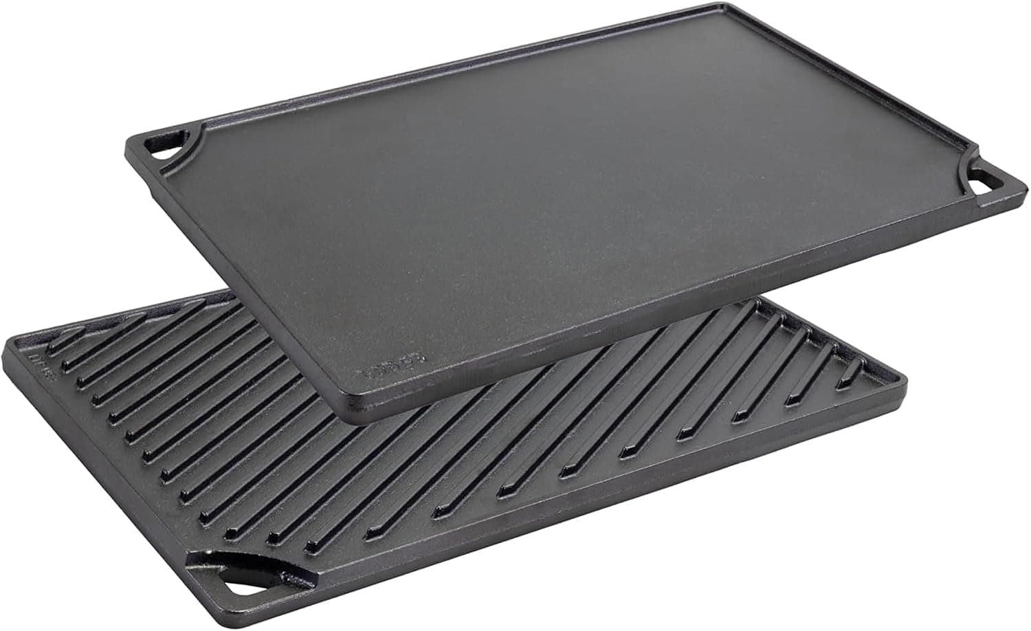 Parrilla/plancha reversible de hierro fundido Lodge – Hierro fundido presazonado de 16.75" x 11.5" Parrilla y plancha de doble cara, apta para estufa, horno, parrilla y fogata, utensilios de cocina para interiores y exteriores, fabricado en EE. UU.