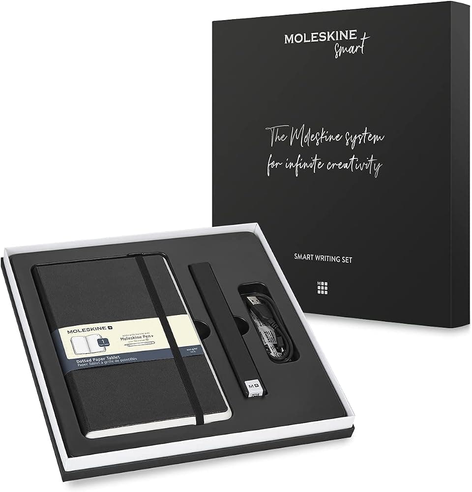 Bolígrafo+ Juego de escritura inteligente Ellipse Bolígrafo y portátil inteligente - Usar con la aplicación Moleskine Notes para almacenar digitalmente notas (solo compatible con portátiles inteligentes Moleskine) El embalaje puede variar