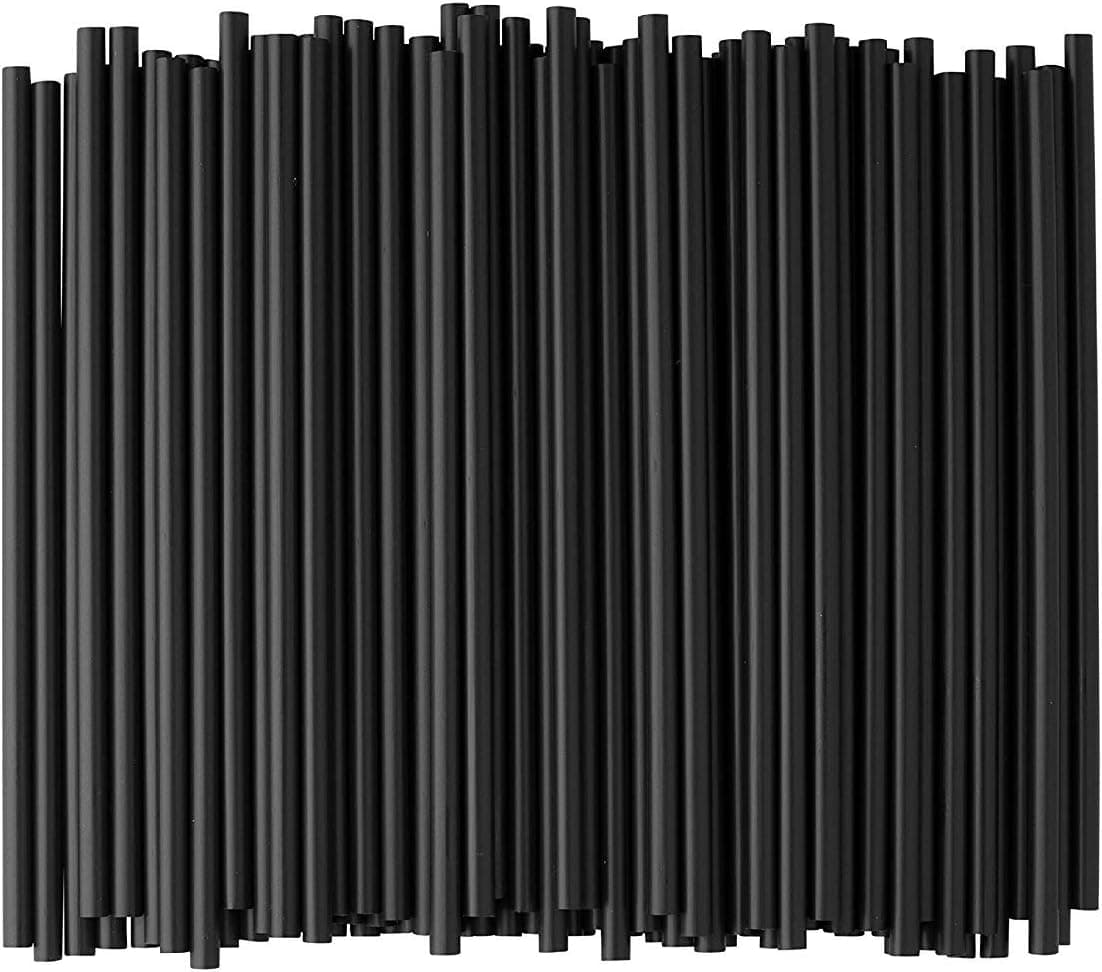 GDMINLO Paquete de 100 pajitas de papel negras, ecológicas, biodegradables para suministros de fiesta, novia/baby shower, cumpleaños, bebidas mixtas, bodas, restaurante, servicio de alimentos