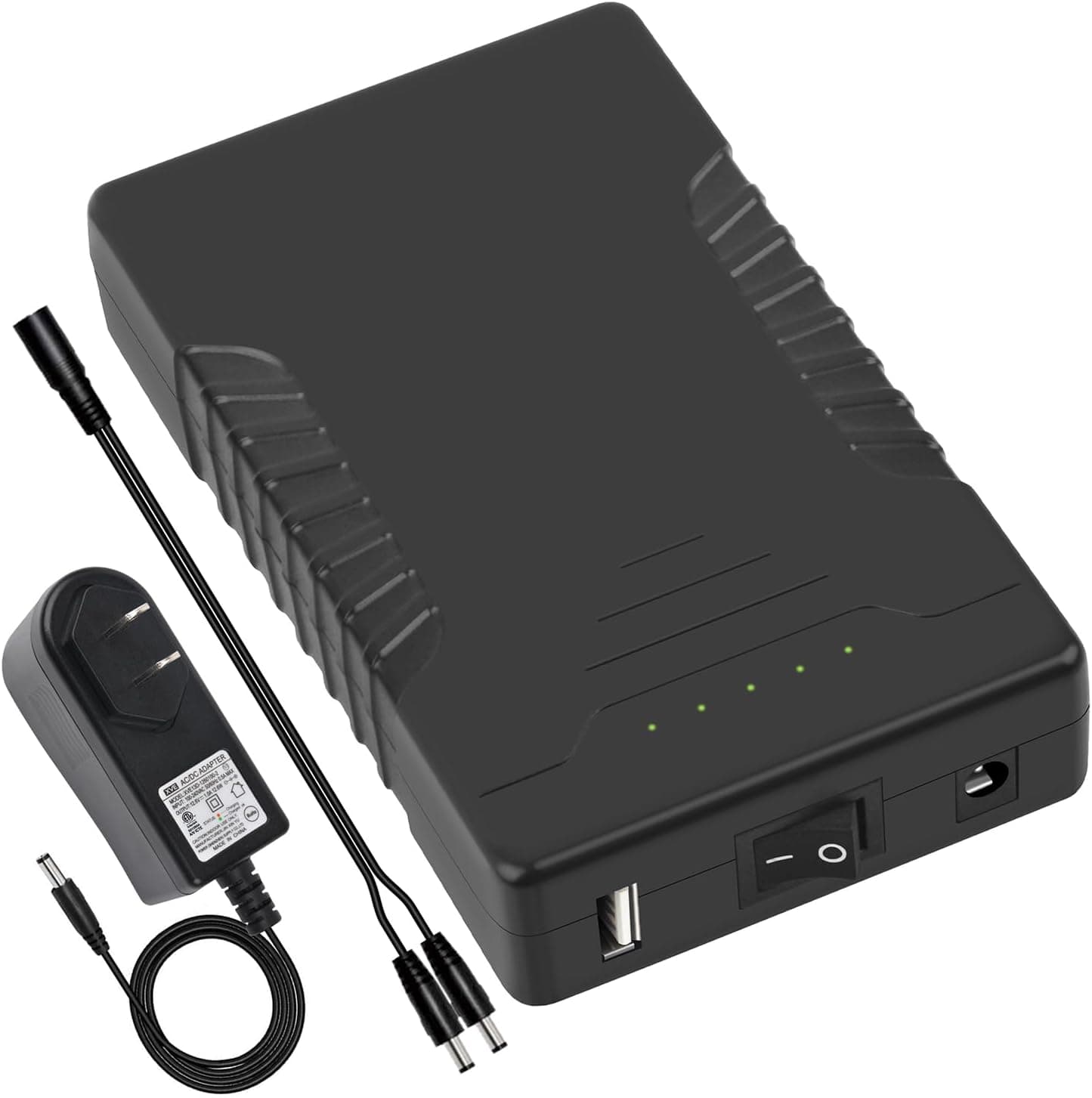 Talentcell Batería recargable de iones de litio de 12 V 6000 mAh/5 V 12000 mAh de salida CC para tira LED/cámara CCTV/telescopio/módem y más, banco de energía portátil de iones de litio con cargador de 12,6 V, negro