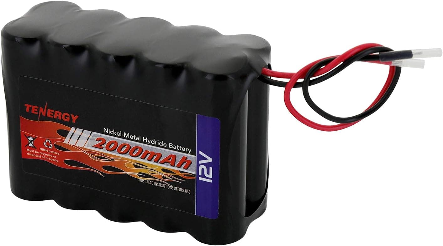 Batería Tenergy NiMH de 12 V, 2000 mAh, batería recargable de alta capacidad con cables desnudos, batería de repuesto para bricolaje, equipos médicos, kit de luz LED, modelos RC, dispositivos portátiles de 12 V CC y más