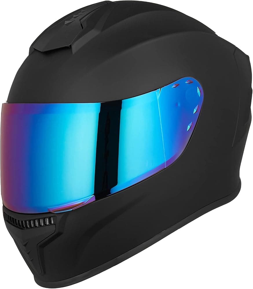 Casco integral de motocicleta aprobado por DOT para adultos, hombres y mujeres MD-813 | ABS/EPS ligero, visera tintada, ventilación múltiple, forro lavable, hebilla de metal, protector nasal desmontable, bicicleta de calle/moto