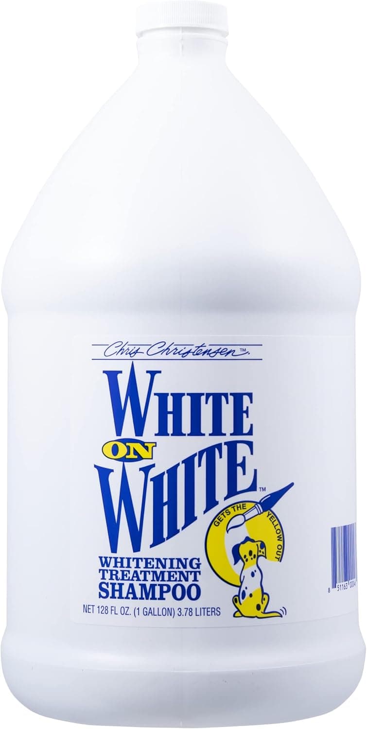 Chris Christensen White en champú para perros con tratamiento blanqueador blanco (1GAL)