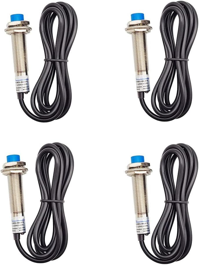 Inductive Proximity Sensor M12 LJ12A3-4-Z/BX Normally Open Detection Approach Switch 4mm NPN NO 3 Wire DC 6V-36V (4 Pack)