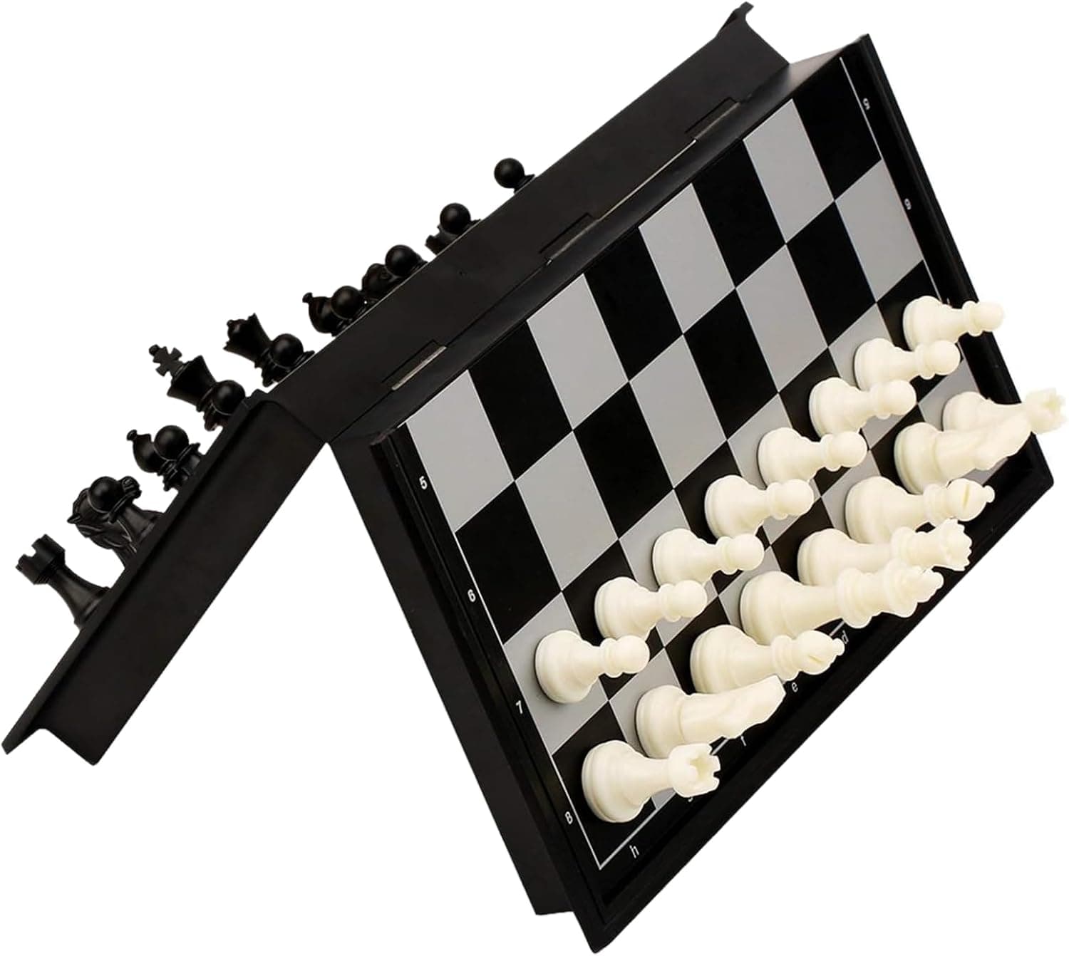 Juego de ajedrez magnético de viaje para niños y adultos, 9,84 pulgadas | Tablero de ajedrez plegable portátil, juguetes educativos familiares para clase, fiesta, juego de viaje para viaje por carretera, Trian y avión, 2 jugadores