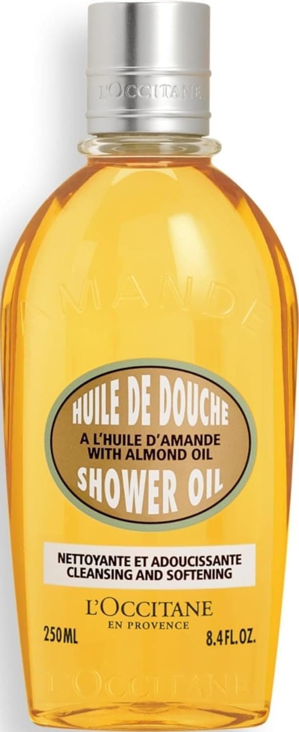 L'OCCITANE Aceite de ducha de almendras, gel limpiador corporal y base de afeitado, vegano | Purifica y suaviza, no reseca, hace espuma lechosa, suave, nutre, versátil, uso diario, esencial para el cuidado personal, cuidado de la piel de lujo