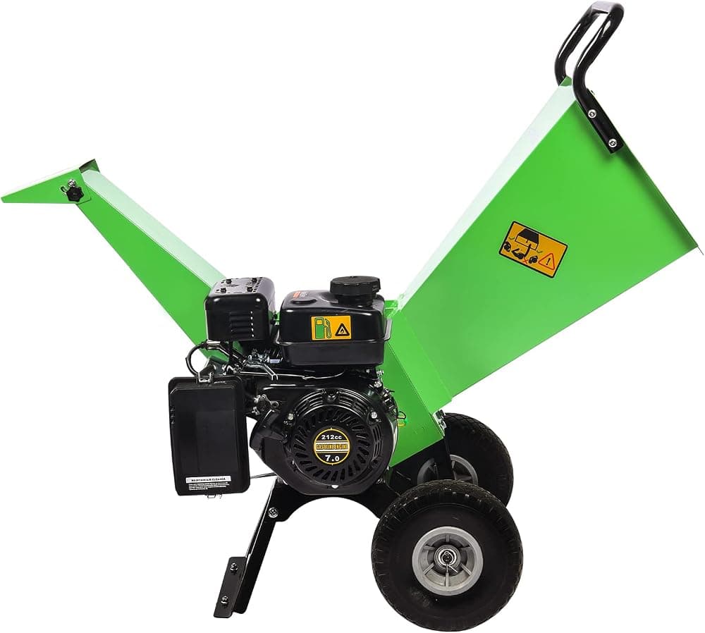Trituradora de madera R30 de 7 HP alimentada por gas, diámetro máximo de corte de 3 pulgadas, construcción totalmente de acero, trituradora trituradora resistente, reducción 15: 1