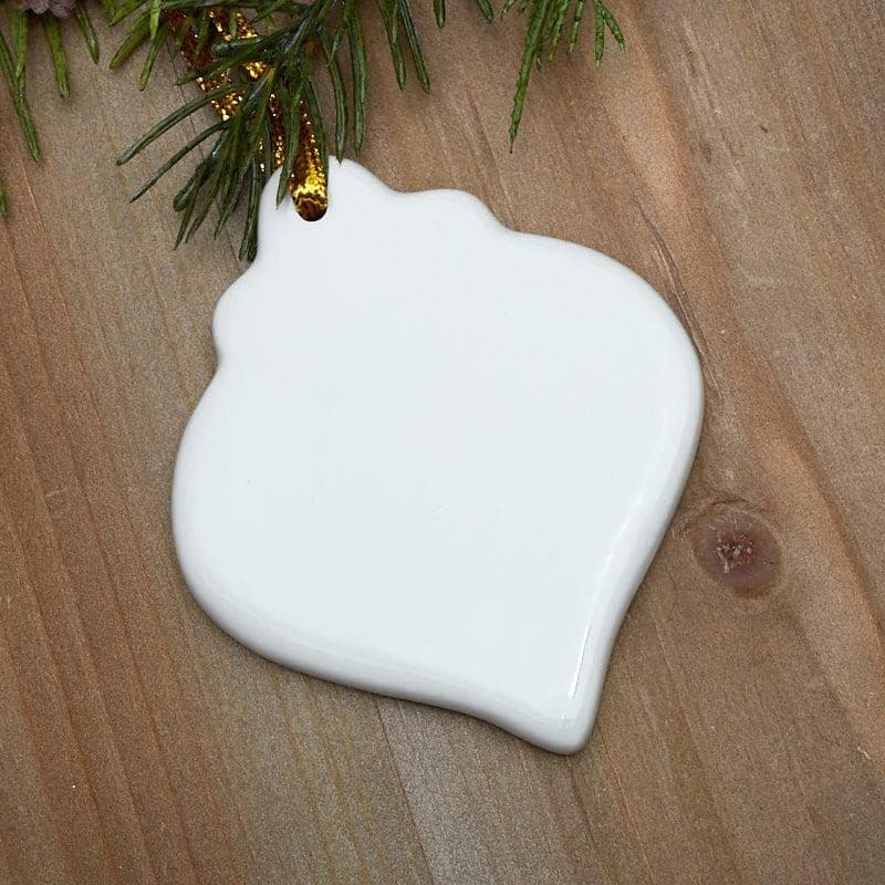 12 White Ceramic Spindle Ornaments – Blank Glazed DIY Paintable Décor | for Christmas Crafts, Personalizing, Holiday Displays & Handmade Gift Projects