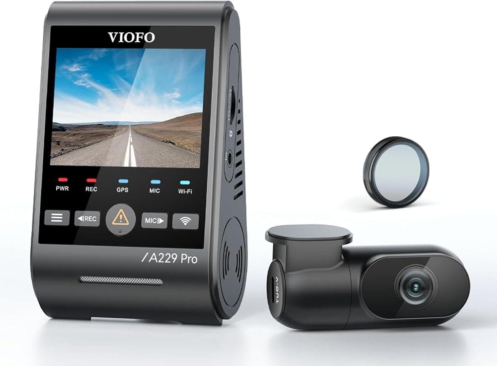 【Paquete: VIOFO A229 Pro 2CH + Tarjeta de 256 GB】 VIOFO A229 Pro 4K HDR Dash Cam, Dual STARVIS 2 IMX678 IMX675, cámara delantera y trasera para automóvil 4K+2K, 2 canales con HDR, control de voz, GPS WiFi de 5GHz